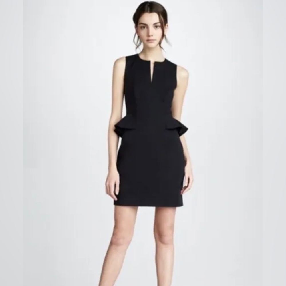 Rebecca Taylor Black Peplum Sheath Dress Size 6